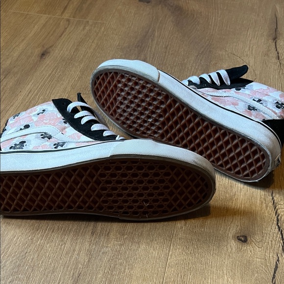 Vans Womens High-Top Sneakers - Black and Floral Pink - Picture 4 of 4